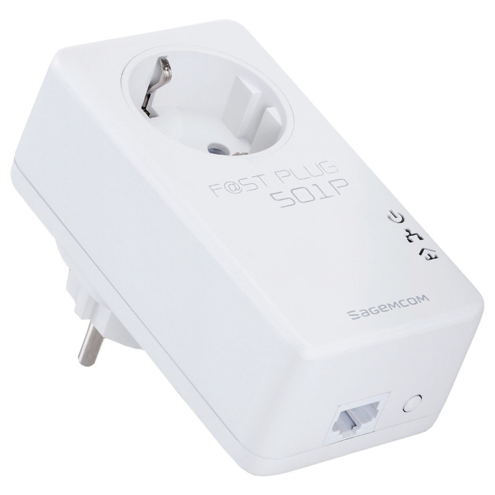 Купить PLC адаптер Sagemcom Fast Plug 501P (интернет через розетку 220 .