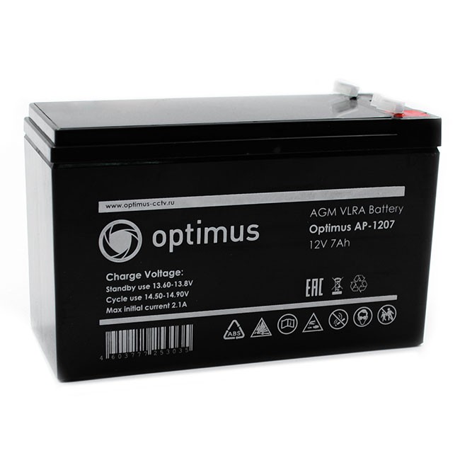 Аккумуляторная батарея Optimus AP-1207 (12 B / 2,1 A)