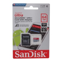 Карта памяти MicroSD SanDisk Ultra 64GB (SDSQUAR-064G-GN6MA)