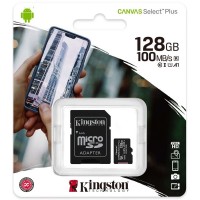 Карта памяти Kingston microSDXC Canvas Select Plus 128Gb SDCS2/128GB + адаптер
