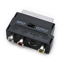Переходник SCART - 3 RCA + S-VHS (s-video) с переключателем